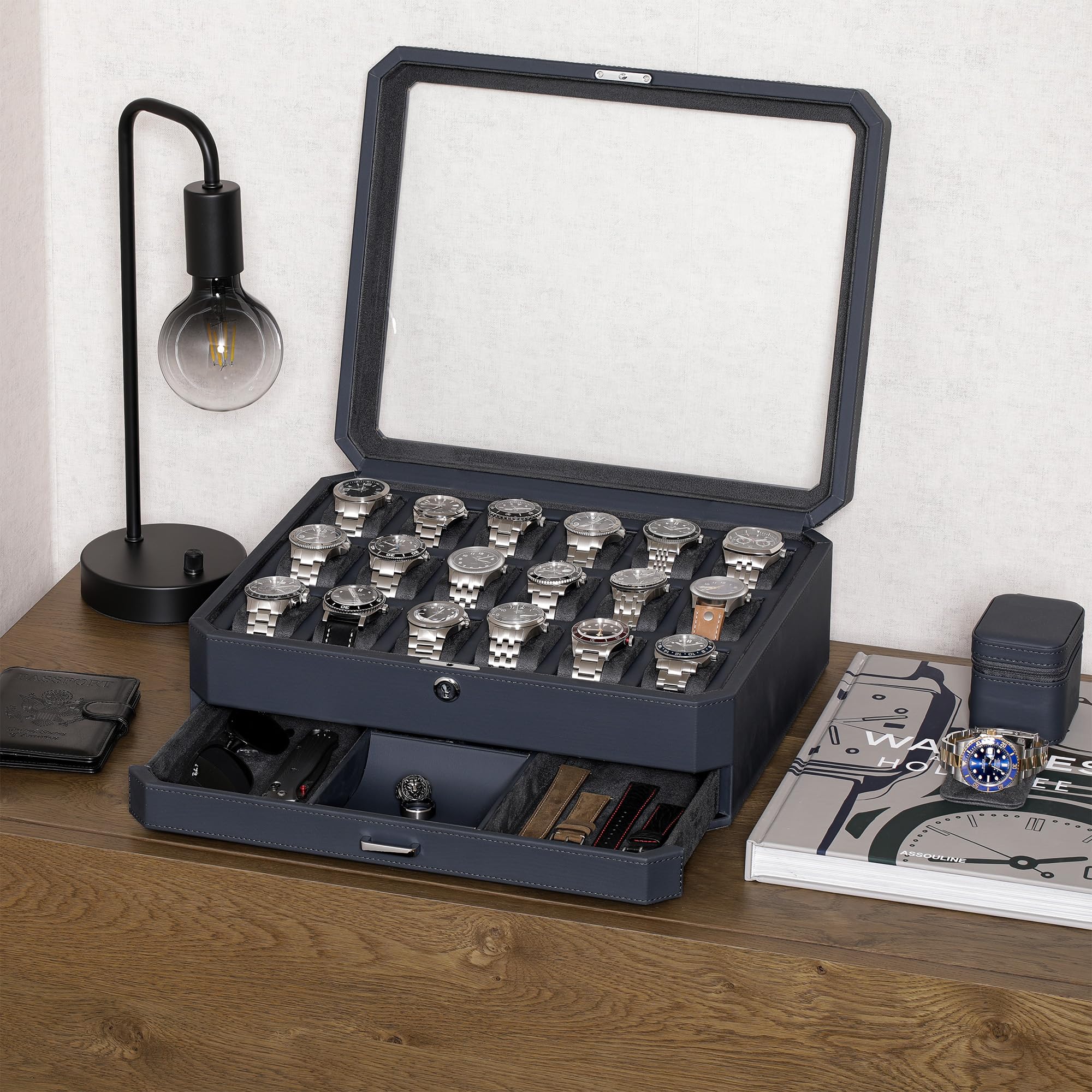 Amazon.com: ROTHWELL 18-Slot Watch Case with Drawer – Luxury Watch